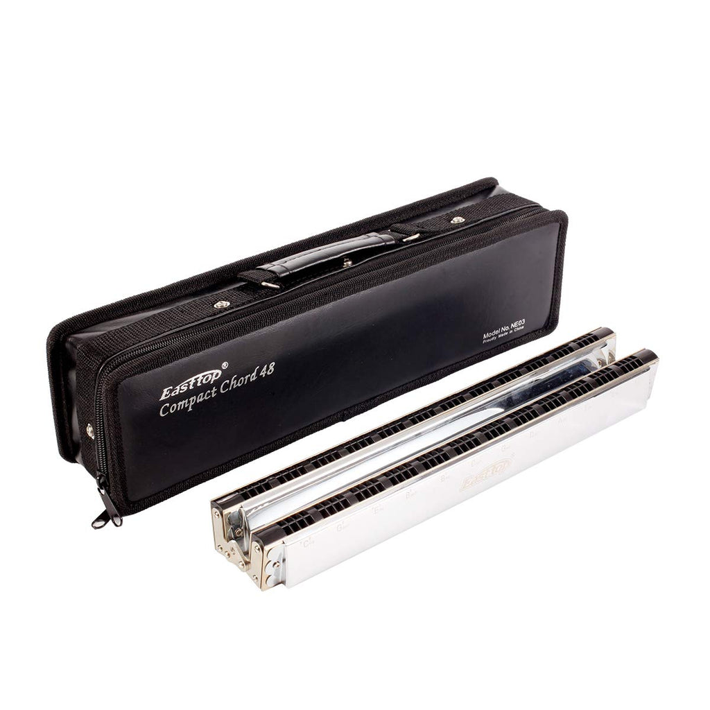 East top 48 Group Chord Harmonica Key of C with Case, Upgrade Chord Mouth Organ Harmonica For Adults, Professional Band Player and Students