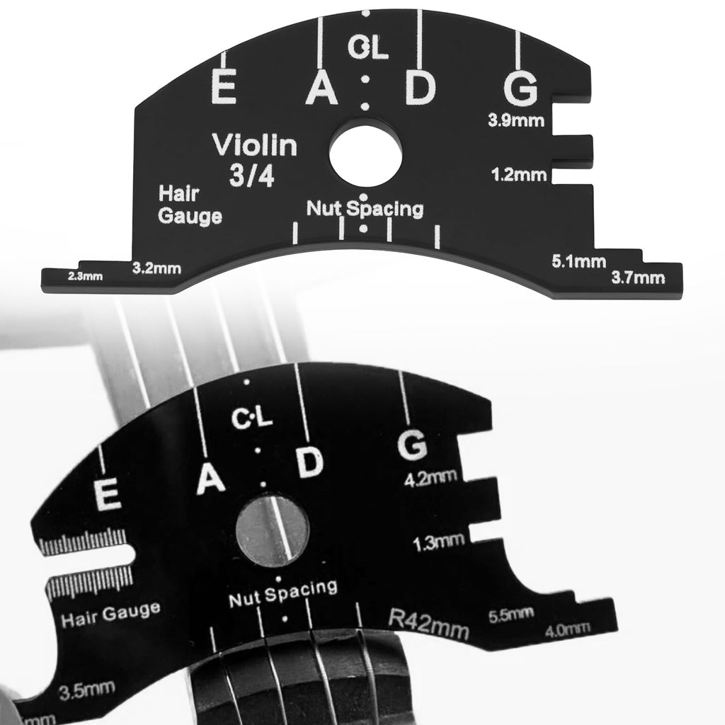 2 Pack Violin Bridge Template 4/4 Setup Gauge String Height and Spacing Ruler for Violin Making and Repair