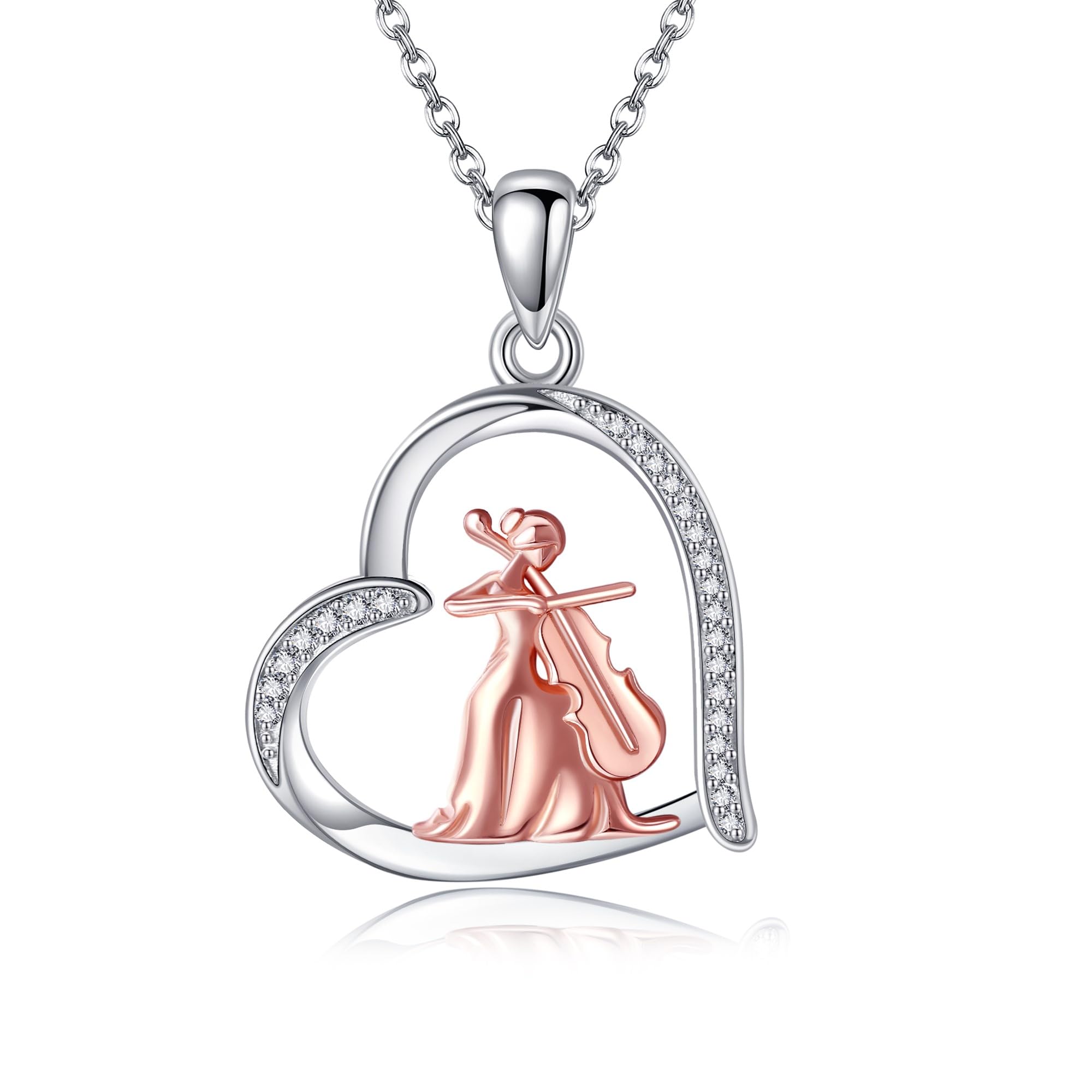 Sterling Silver S925 Ballet/Violinists/Gymnastics/Cello/Runner/Tennis/Piano/Artist Necklace Jewelry Gifts for Women Christmas Gift