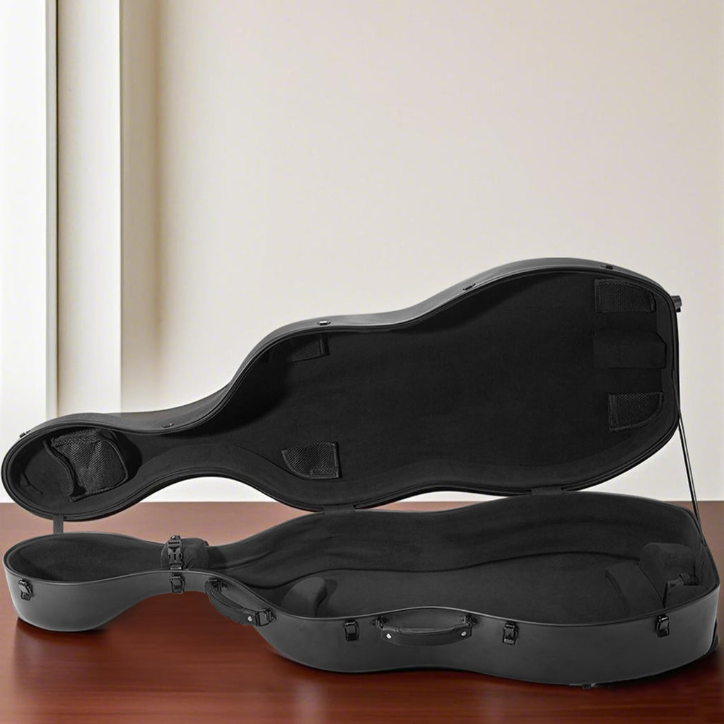 VEVOR 4/4 Full Size Cello Case, Lightweight Portable Travel Carrying Bag, with Dual Shoulder Straps, Anti-Scratch, Professional Cello-Shape, for Cello, Black