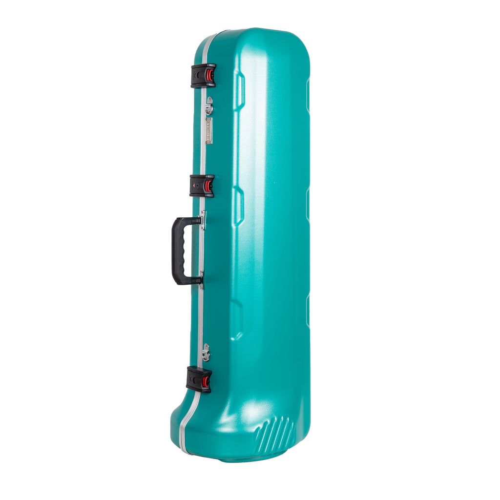 Crossrock Tenor Trombone Flight Case — Fits Bb Tenor with F-Attachment | Shockproof Design, Security Lock, Plush Interior, Single Shoulder Strap & Accessory Compartment (CRA862TBBK)