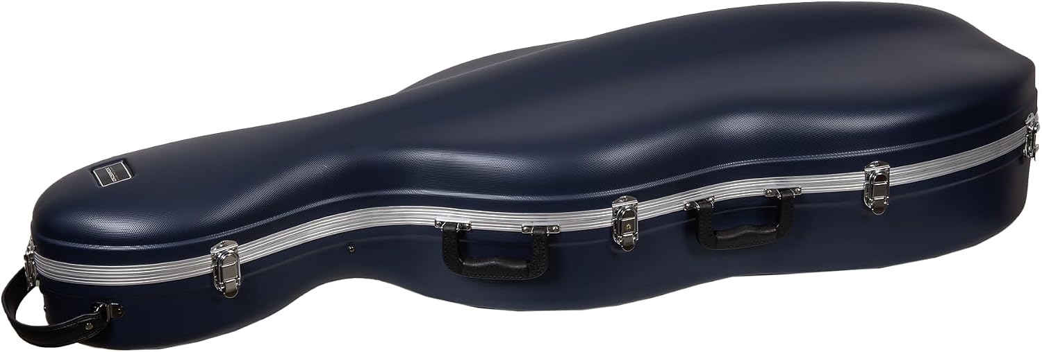 Crossrock Commuter ABS Cello Case for 4/4 & 3/4 | Matte Blue Diamond Shell, Wheels & Backpack Straps – Lightweight Case for Daily Rehearsal & Travel
