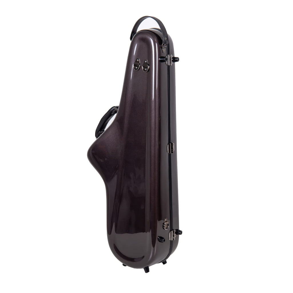 Crossrock Pro-Grade Straight Soprano Saxophone Case | Crimson Red Gloss, TSA Lock, Elite Protection, Detachable Backpack Straps, Accessory Pocket for Professional Musicians