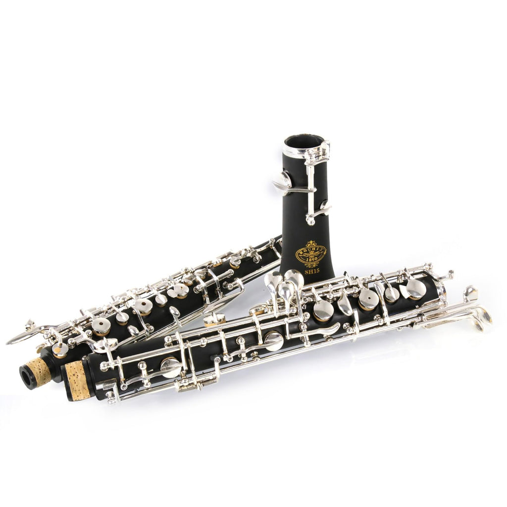 Rochix Oboe Professional Performance Level RHG13 Redwood Body Gold Plated Semi Automatic C Tone with 2 Reeds,1 Cleaning Cloth,1 Oboe Swab,1 Thumb Rest,1 Case and More