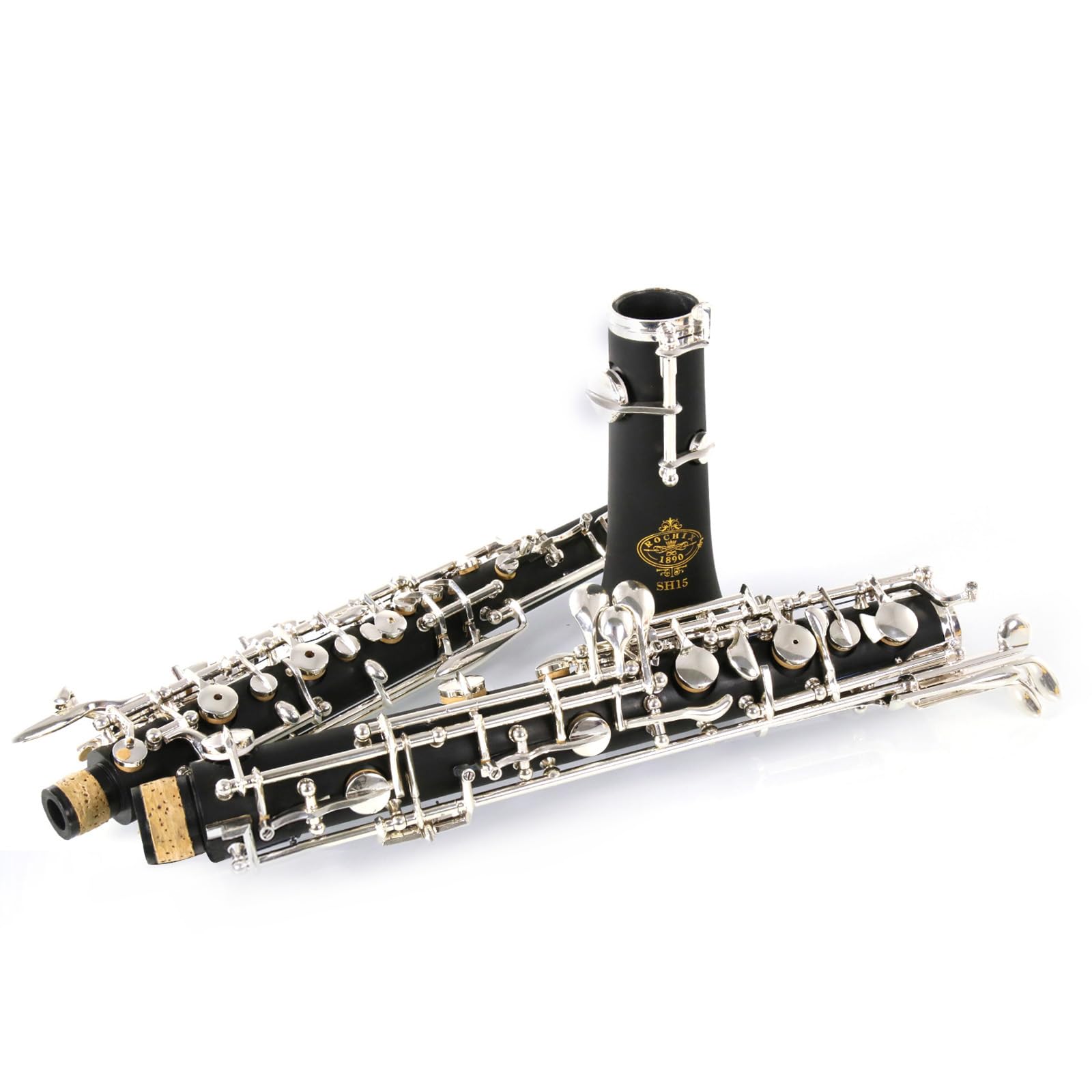 Rochix Oboe Professional Performance Level RHG13 Redwood Body Gold Plated Semi Automatic C Tone with 2 Reeds,1 Cleaning Cloth,1 Oboe Swab,1 Thumb Rest,1 Case and More