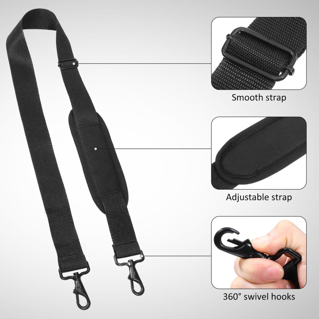 EXCEART 2pcs Instrument Shoulder Strap, 60-106cm Padded & Adjustable Replacement Bag Strap with Hooks - Universal for Violin Case, Guitar, Cello, Ukulele & Saxophone