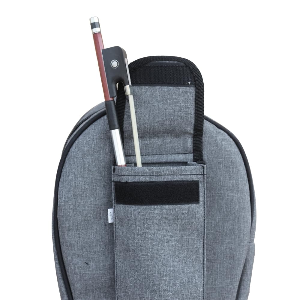 4/4 Cello Case Gig Bag for Classic Electric Cellos Heavy Duty Waterproof with Backpack Straps High Density Foam Padding Velour Lining Bow Rosin Pockets Music Sheet Storage (grey)