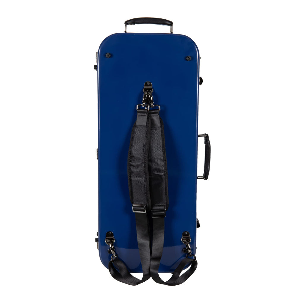 Crossrock Fiberglass Double Violin Case fits Two 4/4 Full-Size Violins- Includes TSA lock, Protective Blanket, Hygrometer, Removable Shoulder Straps- Milky White (CRF2020DVMW)