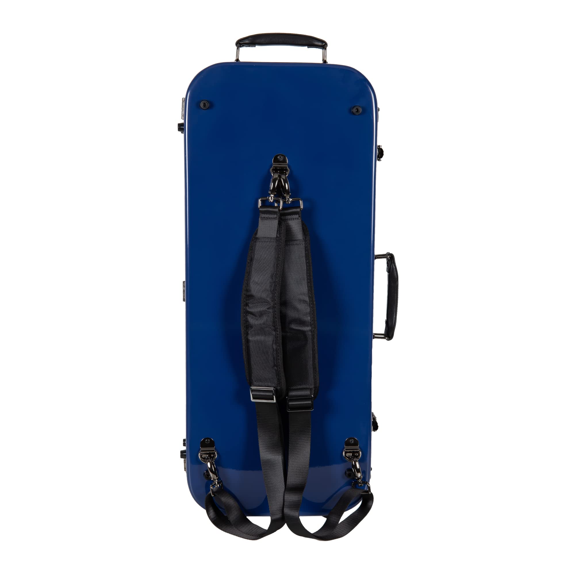 Crossrock Fiberglass Double Violin Case fits Two 4/4 Full-Size Violins- Includes TSA lock, Protective Blanket, Hygrometer, Removable Shoulder Straps- Milky White (CRF2020DVMW)