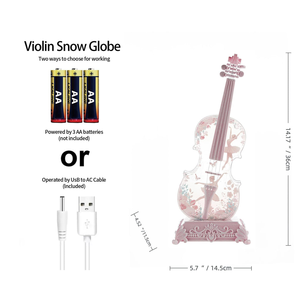 Violin Snow Globe Music Box Gifts for Kids Friends Little Girls Women Granddaughter Sister Violinists Birthday Valentine's Day Weddings Anniversaries Decor Christmas Decorations (Unicorn)