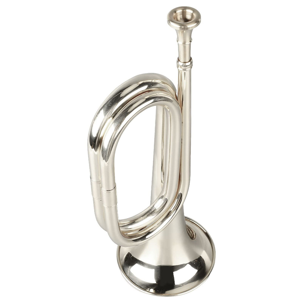 Walfront C Key Trumpet Military Style Brass Trumpet with Mouthpiece for Cavalry Bugle Military Orchestra Silver