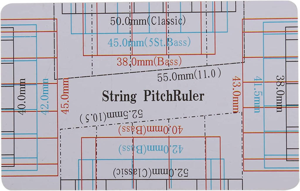 String Action Gauge Ruler, 2Pcs Multi Function Measuring Tool, Practical Instrument Accessory for Guitar Bass Luthier Setup and Height Measurement