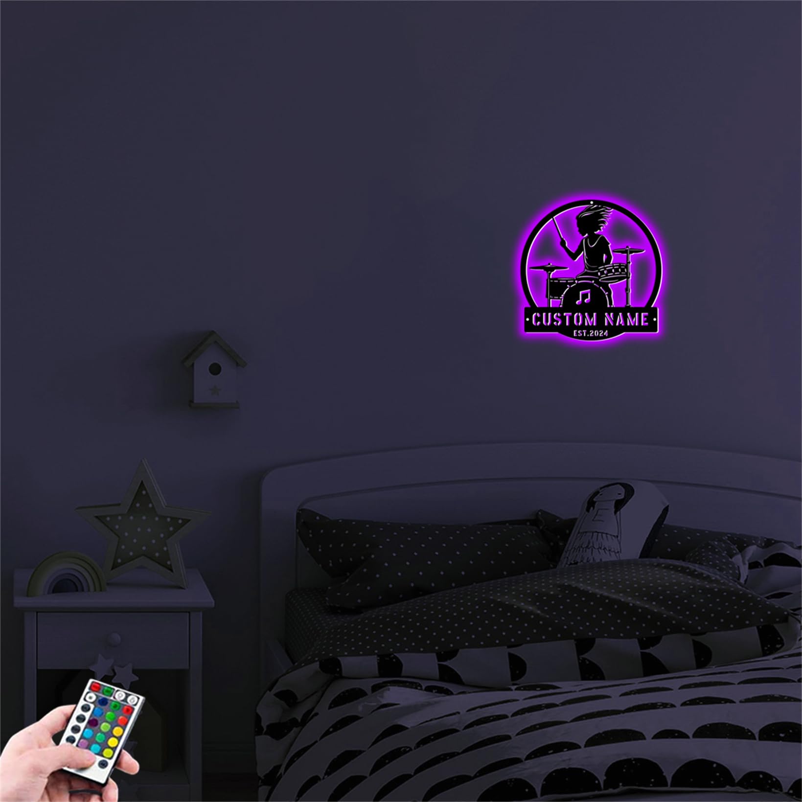 Personalzied Guitarist Name Wall Sign LED Lights Custom Cello Wall Art Music Neon Sign Electric Guitar Night Light Rock DJ LED Lamp Music Studio Plaque Musical Shed Name Plaque for Teacher