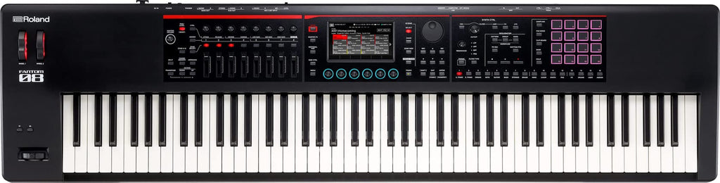 Roland Fantom 8 EX 88-Key Workstation Keyboard Synthesizer Bundle with Adjustable Stand, Sustain Pedal, Online Piano Lessons, Instructional DVD, and Austin Bazaar Polishing Cloth