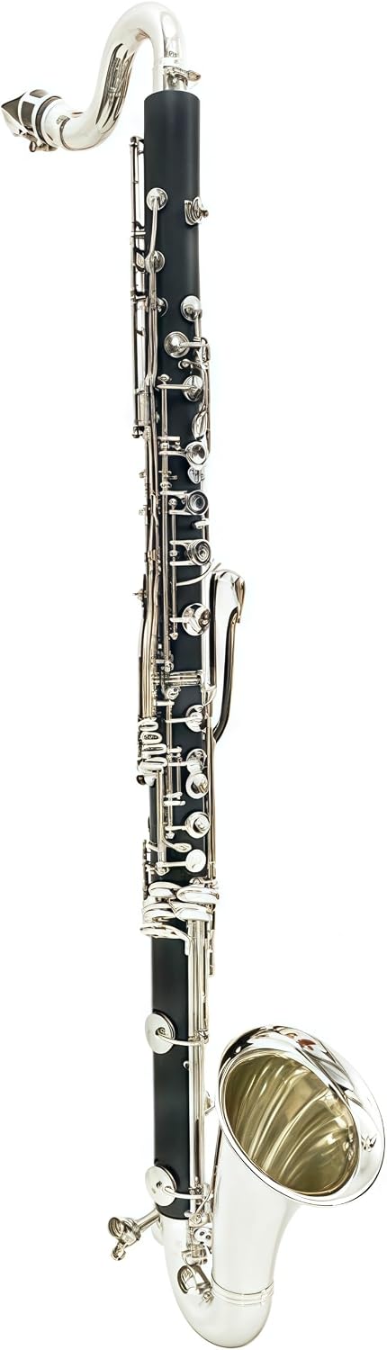 Professional New Silver Plated Keys Bass Clarinet LOW E Bb Tuning Black Tube Clarinet ABS