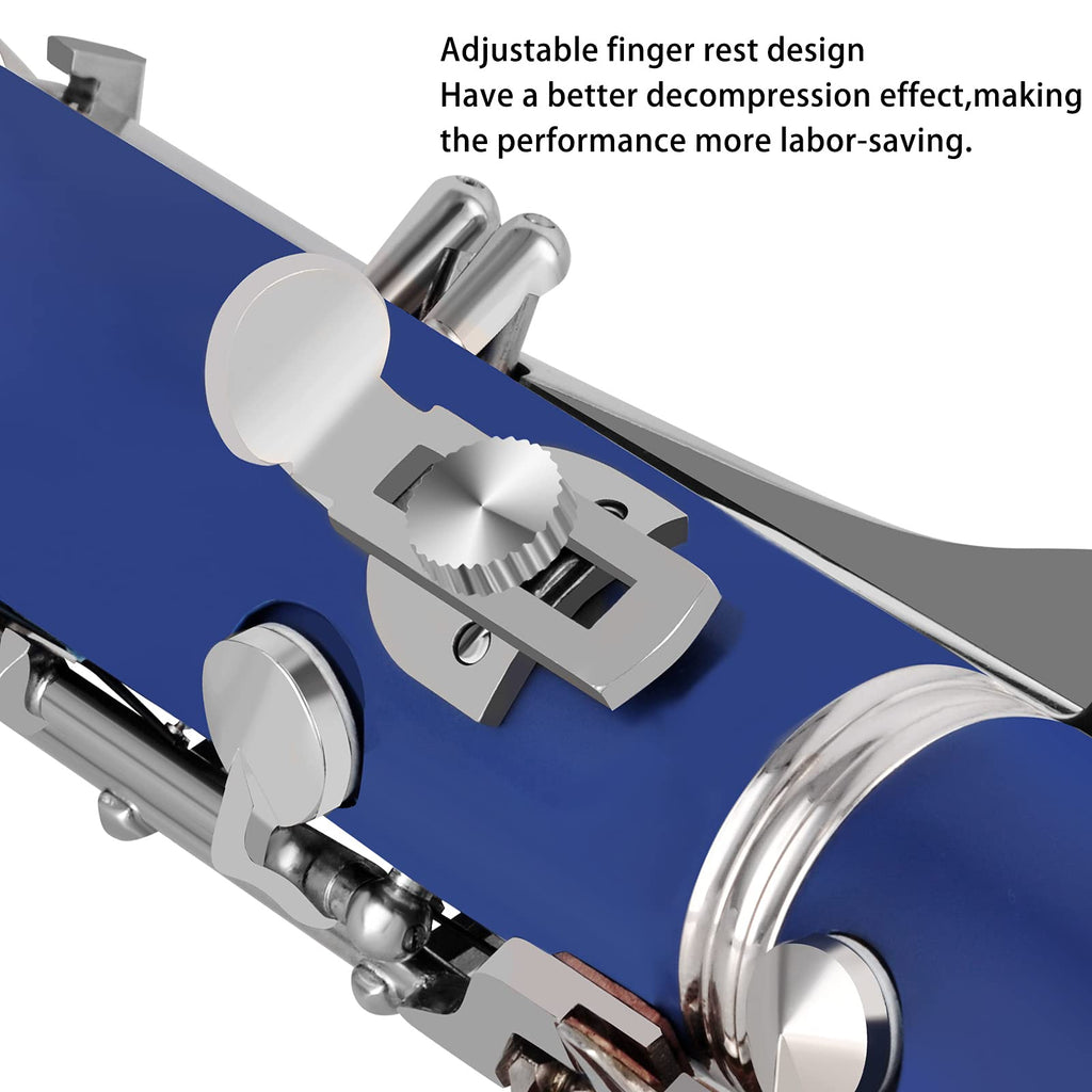 EASTROCK Bb Clarinet 17 Keys ABS Material Wide Range of Tones Particularly Beginner & Students-friendly with Using Tools and 2 Replaceable Barrels