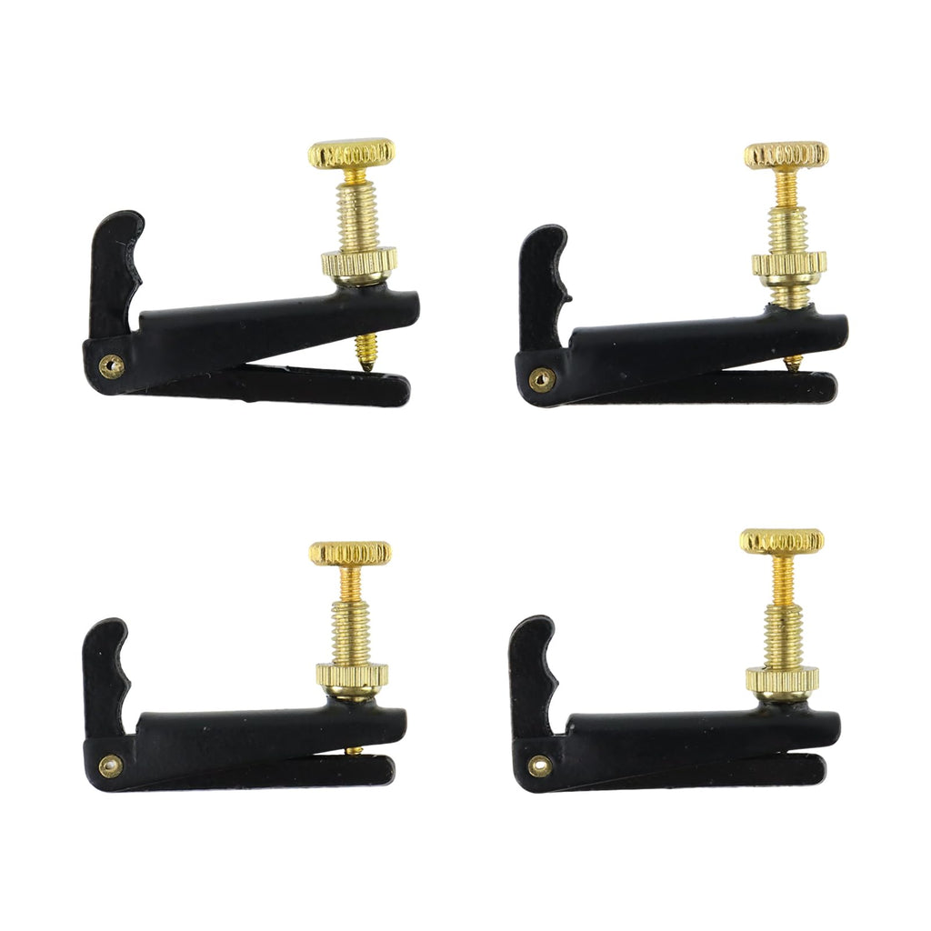 4Pcs Cello Fine Tuners for 3/4 4/4 Cello String Adjusting (Black)