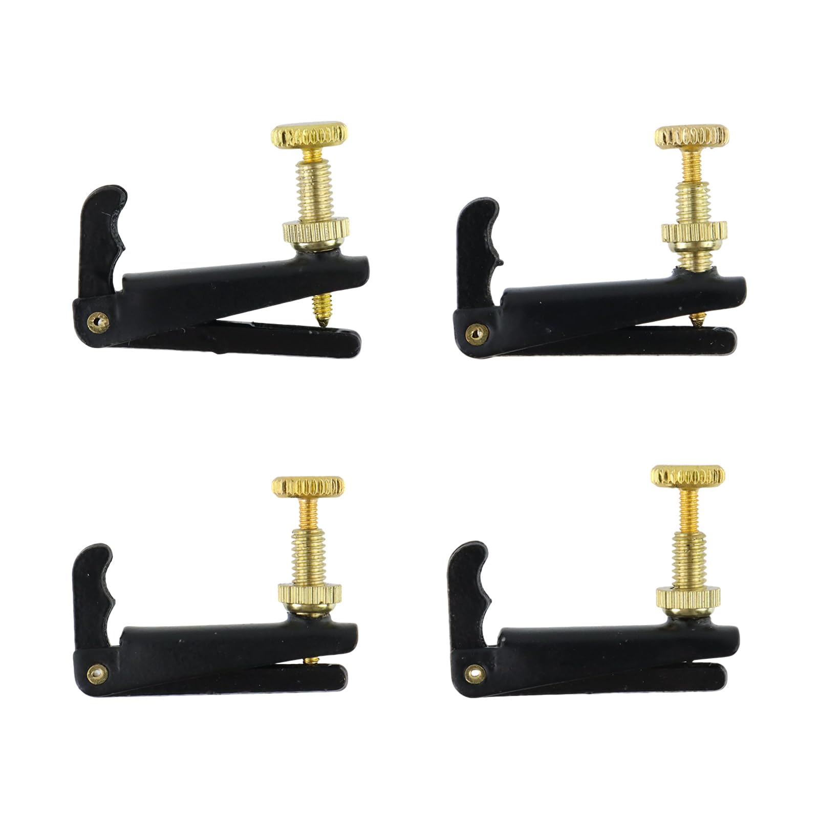 4Pcs Cello Fine Tuners for 3/4 4/4 Cello String Adjusting (Black)