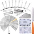 Guitar Luthier Tool Set,Including Fret Crowning File,Guitar Radius Gauge,String Action Ruler Gauge,Blades Feeler Gauge,Needle File,Fingerboard Guards for Guitar and Bass Setup