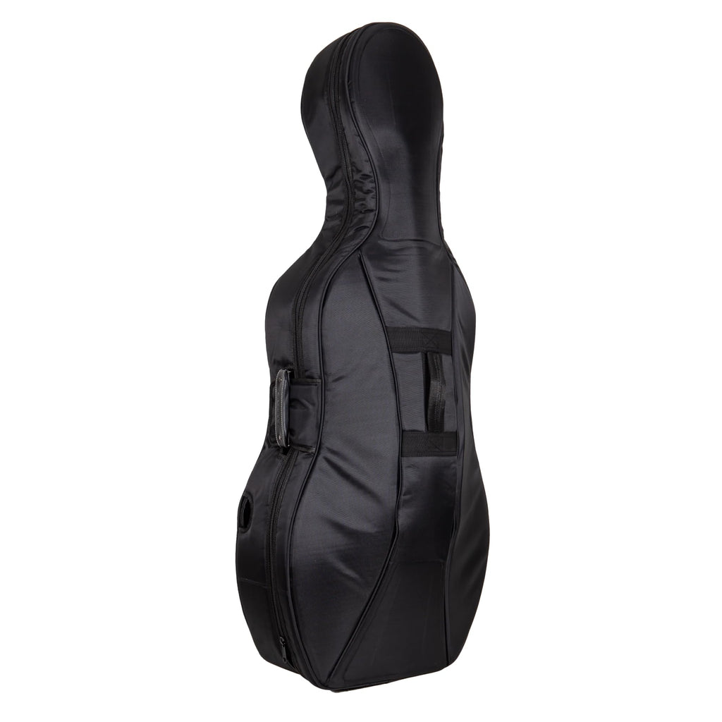 Crossrock Professional 4/4 Carbon Fiber Cello Case | 6lb Ultra-Light TSA Hardshell | Adjustable Magic Pads & Anti-Scratch Cover | Gloss Crimson Finish