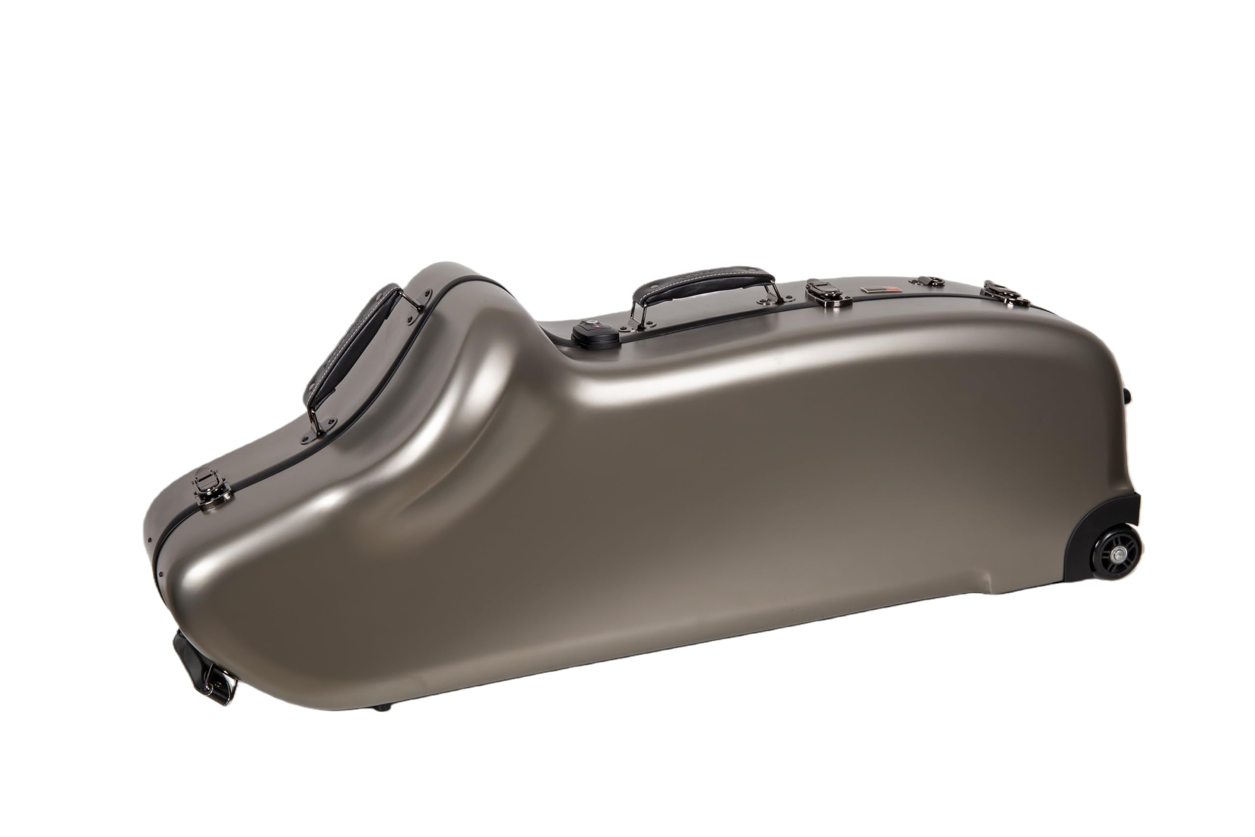 Crossrock Low A Baritone Saxophone Case with Wheels | Polycarbonate Hard Shell, TSA Lock, Anti-Scratch Finish, Neck & Mouthpiece Storage–Black (CRF4050BSBK)