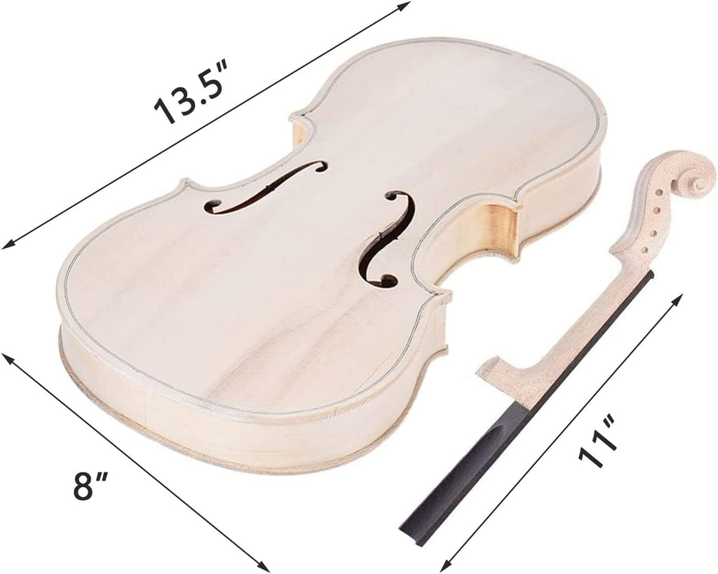 TUOREN 4/4 Violin DIY Kit Build Your Own Violin Fiddle Kit Full Size Violin Basswood with Complete Parts & Accessories Gift for Beginners