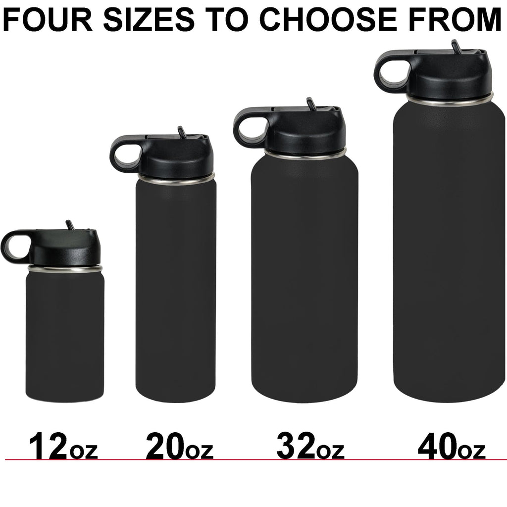 LaserGram Personalized Water Bottle, Trombone, Stainless Steel Double Wall Vacuum Insulated with Flip Top Straw, Custom Engraved Gift (32oz / 950ml Lavender)