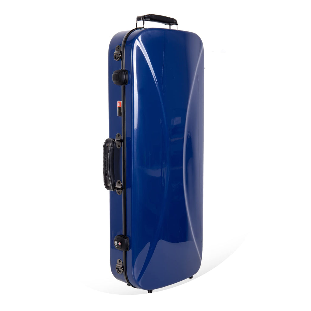 Crossrock Fiberglass Violin Case for 4/4 Full Size – Glossy Mint Blue Contoured Shell, Velvet Suspension Interior, Backpack Straps – Lightweight & Stylish (CRF1020VMB)