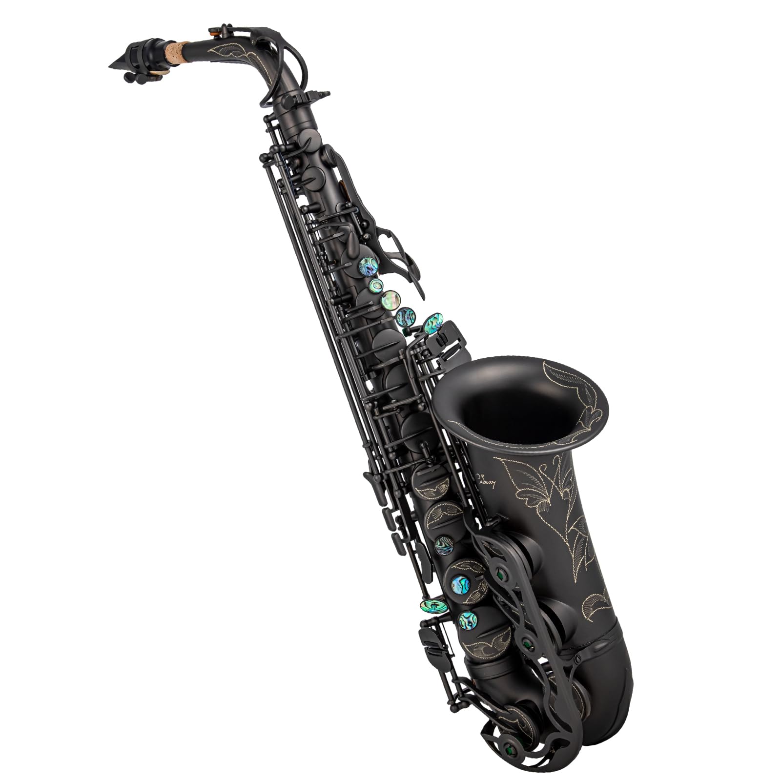 Alto Saxophone Eb beginner Saxophone includes brush canvas suitcase glove whistle piece cork plaster wipe cloth neck strap and other accessories (Gold)