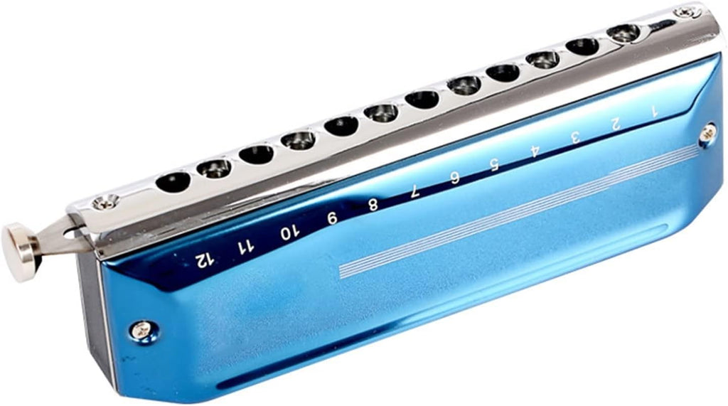 12 Holes 48 Tone Chromatic Harmonica Key of C Chromatic Mouth Organ Harmonica for Adults Students Professionals Harmonica Musical Instrument