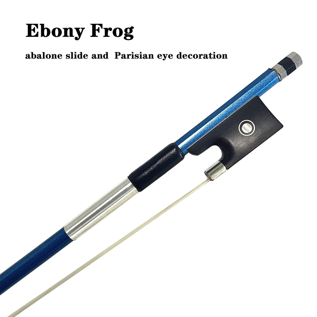 LIEKE Carbon Fiber Violin Bow 4/4 Full Size LightWeight Fiddle Bow (4/4 size, Black)