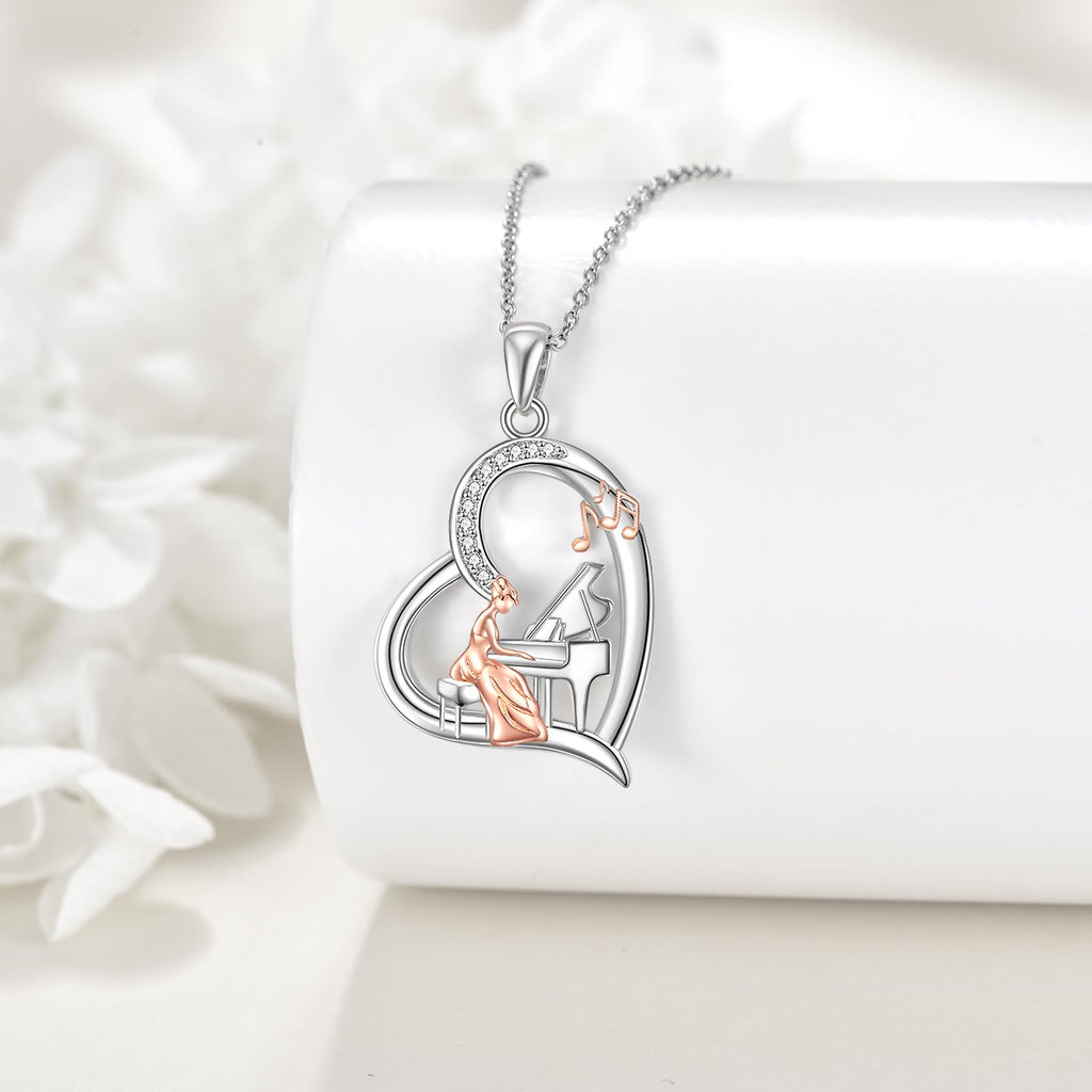 Sterling Silver S925 Ballet/Violinists/Gymnastics/Cello/Runner/Tennis/Piano/Artist Necklace Jewelry Gifts for Women Christmas Gift
