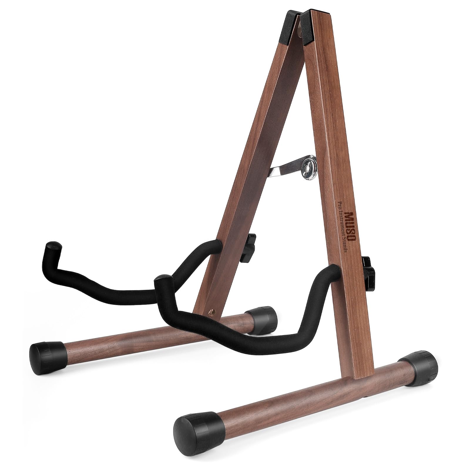 MUSO Cello Stand with Bow Holder,A-Frame Floor Stand with Padded Foam, Handcrafted Cello Rack Fits 1/2, 3/4, 7/8, 4/4 Full-Size and Guitar, Instrument Holder for Home and Studio Display