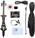 Yinfente Electric Cello 4/4 Full Size Solid Wood Ebony Fittings with Hard Bag Brizal Bow Aux Cable Cleaning Cloth (White)