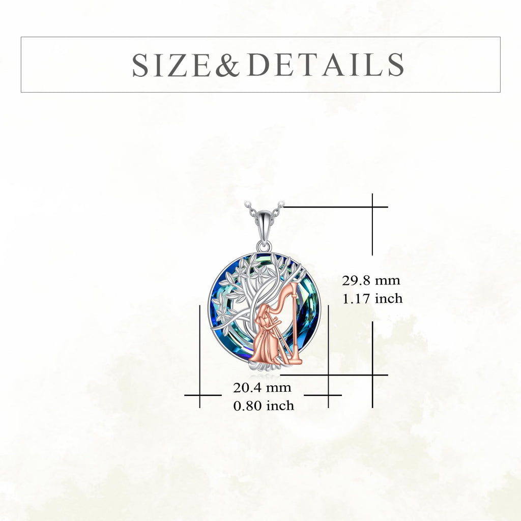 YFN Tree of Life Necklace Sterling Silver Crystal Jewelry Graduation Birthday Gifts for Women