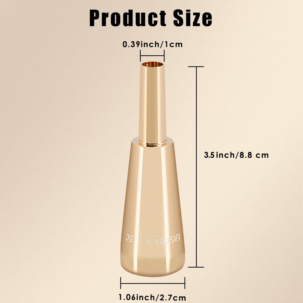 EASTROCK Trumpet Mouthpiece1.5C Trumpet Mouthpiece Brass Bullet Shape Instrument Accessories Silver