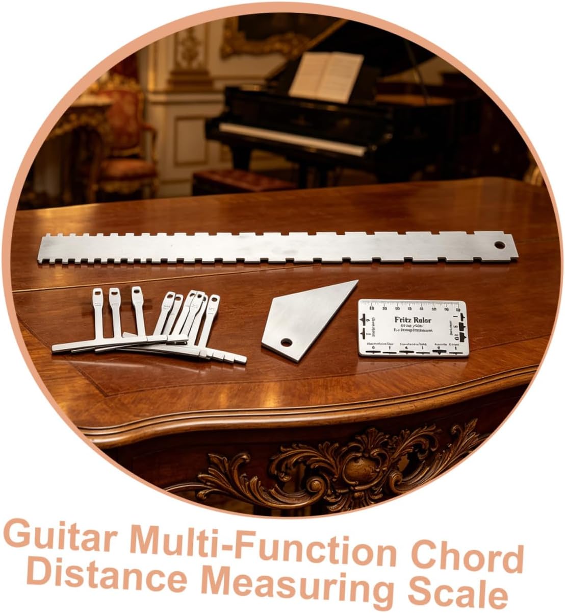 Healifty Guitar Action Gauge Ruler Radius Gauge for Electric and Bass Guitars Luthier Tool for String Height Measurement and Neck Setup