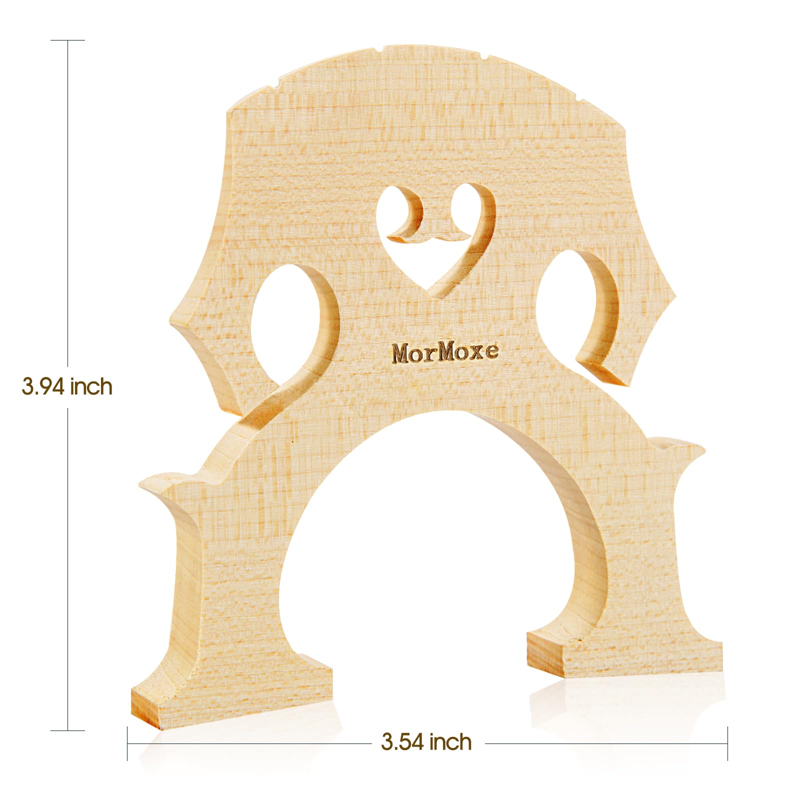 Cello Bridge 4/4 Size - Hand-Carved Maple, Direct Fit, Fully Adjusted - Expertly Handcrafted & Polished for Perfect Fit - Easy Installation - Replacement Accessory for Cello Parts
