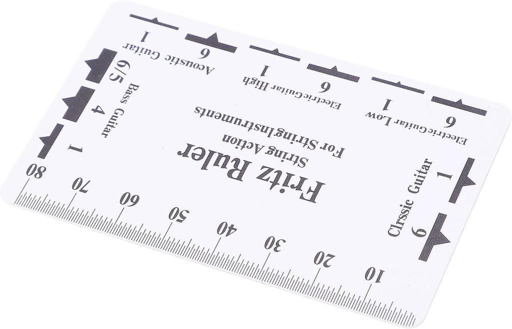 String Action Gauge Ruler, Plastic Luthier Height Measuring Tool for Guitar Bass Setup, with Accurate Scale for Saddle and Nut Measurement