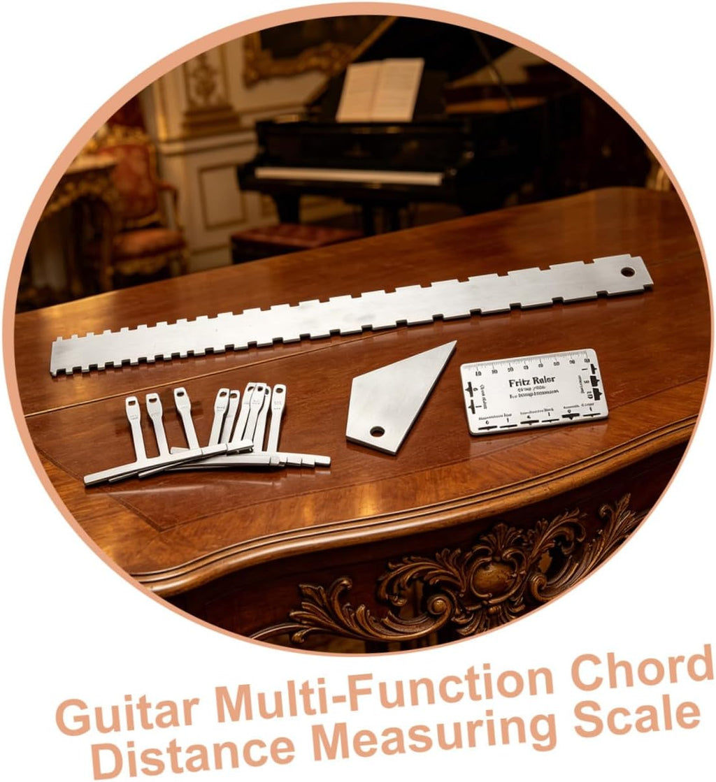 Guitar Luthier Tools String Action Gauge Radius Gauge Notched Straight Edge Fret Rocker Ruler Maintenance