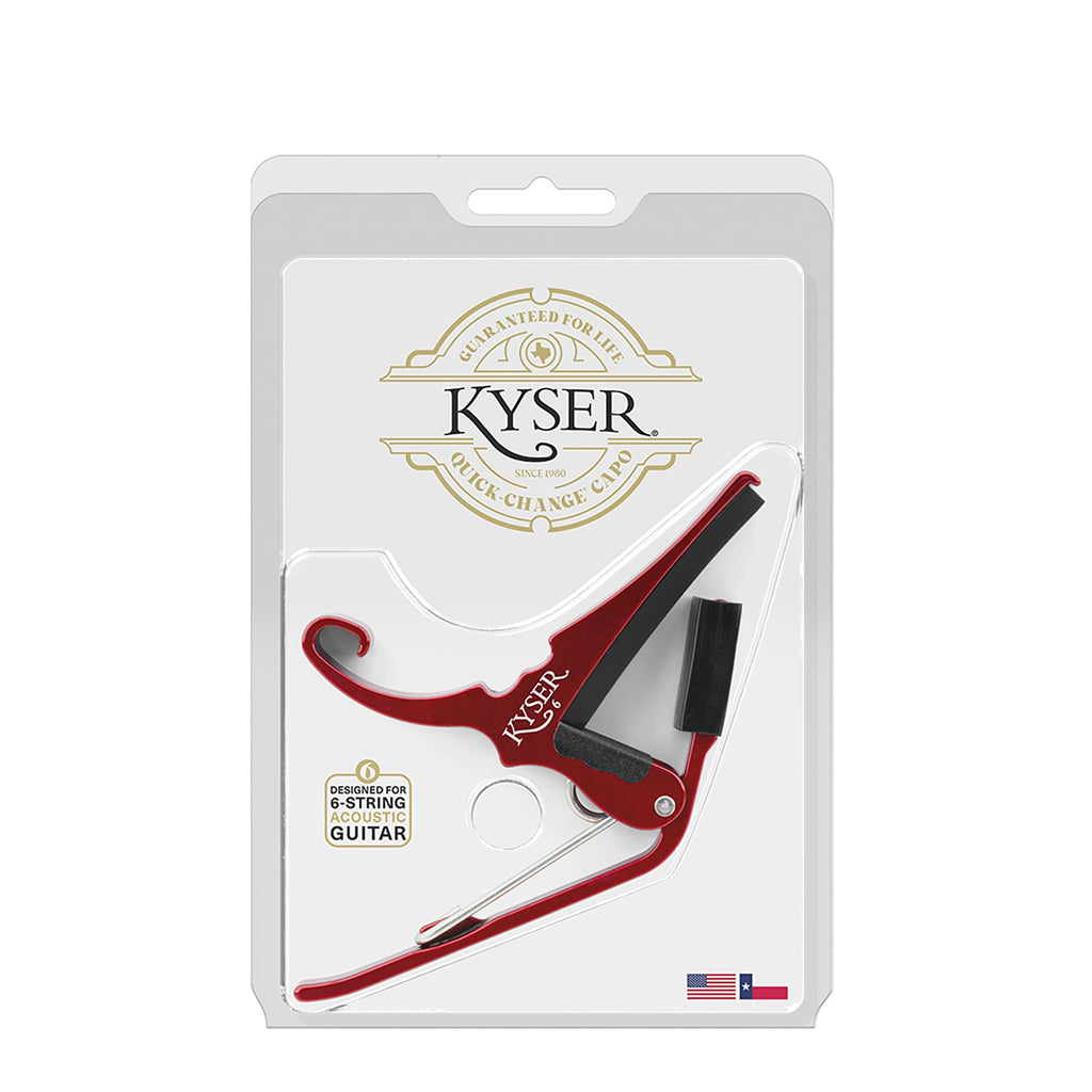Kyser Quick-Change Guitar Capo for 6-string acoustic guitars, Black, KG6BA