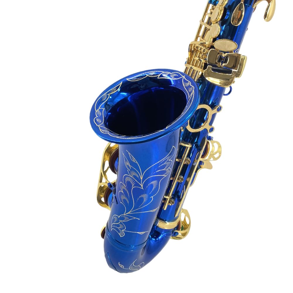 Alto Saxophone, Eb Flat Sax Complete Kit with Case & Accessories for Student, Adult & Beginner (Alto Saxophone Set with Mouthpiece, Reeds, Gloves, Cloth & Brush)-Golden