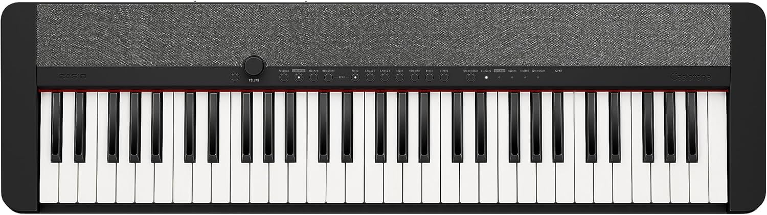 Casio CT-S1 Casiotone 61-Key Portable Keyboard - Black Bundle with Adjustable Stand, Bench, Headphones, Sustain Pedal, Instructional Book, Instructional DVD, and Austin Bazaar Polishing Cloth