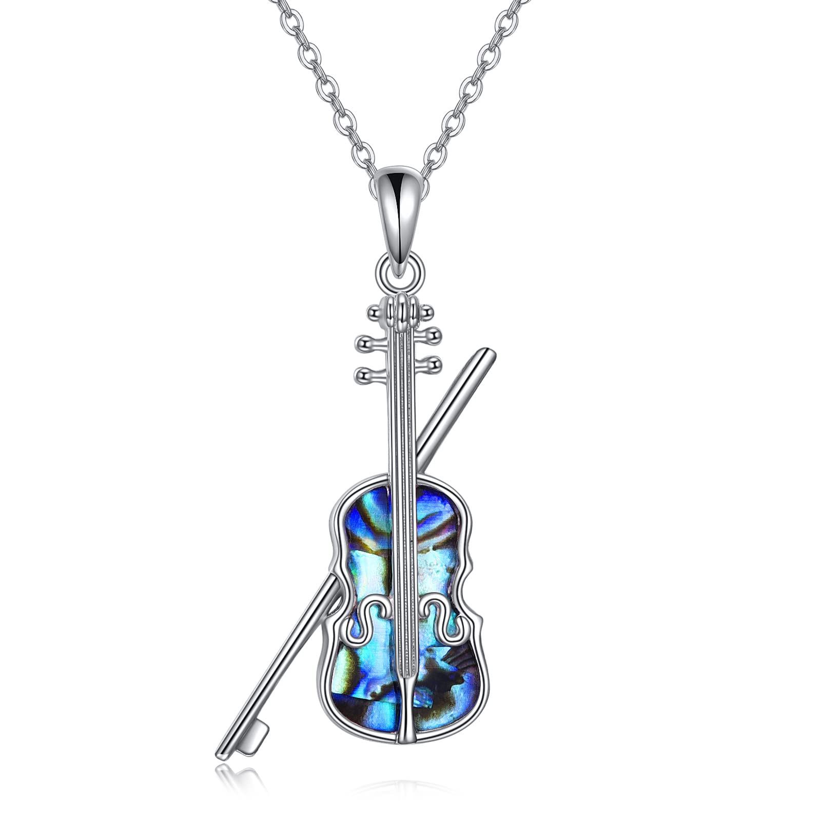 YAFEINI Violinist Cellist Gifts for Her 925 Sterling Silver Cello Violin Pendant Necklace Music Jewelry for Women Birthday Christmas Gifts