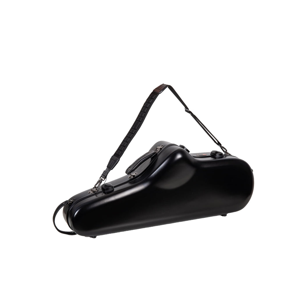 Crossrock Low A Baritone Saxophone Case with Wheels | Polycarbonate Hard Shell, TSA Lock, Anti-Scratch Finish, Neck & Mouthpiece Storage–Black (CRF4050BSBK)