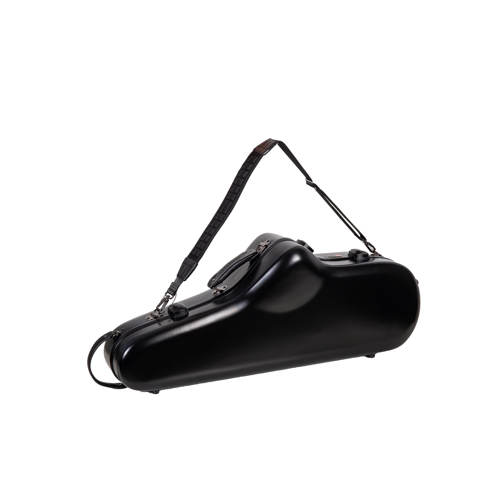 Crossrock Low A Baritone Saxophone Case with Wheels | Polycarbonate Hard Shell, TSA Lock, Anti-Scratch Finish, Neck & Mouthpiece Storage–Black (CRF4050BSBK)