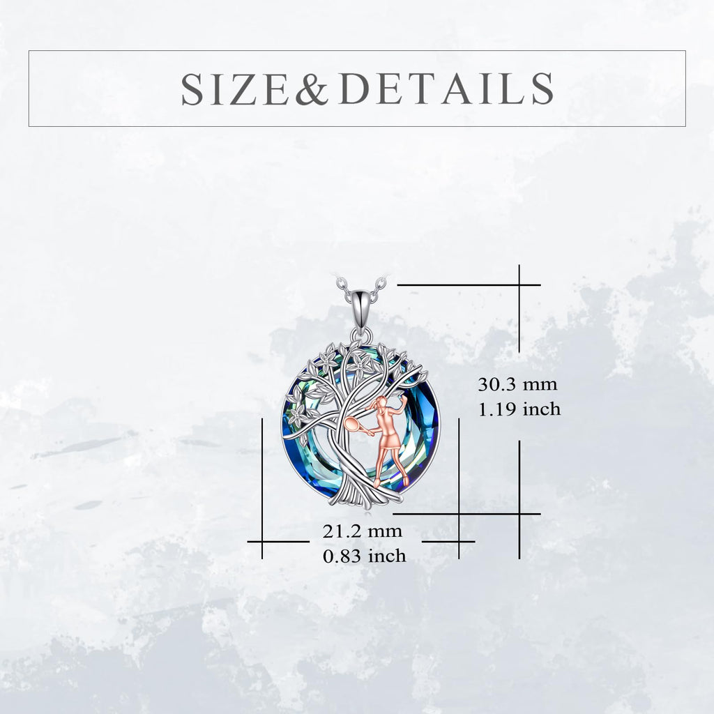YFN Tree of Life Necklace Sterling Silver Crystal Jewelry Graduation Birthday Gifts for Women