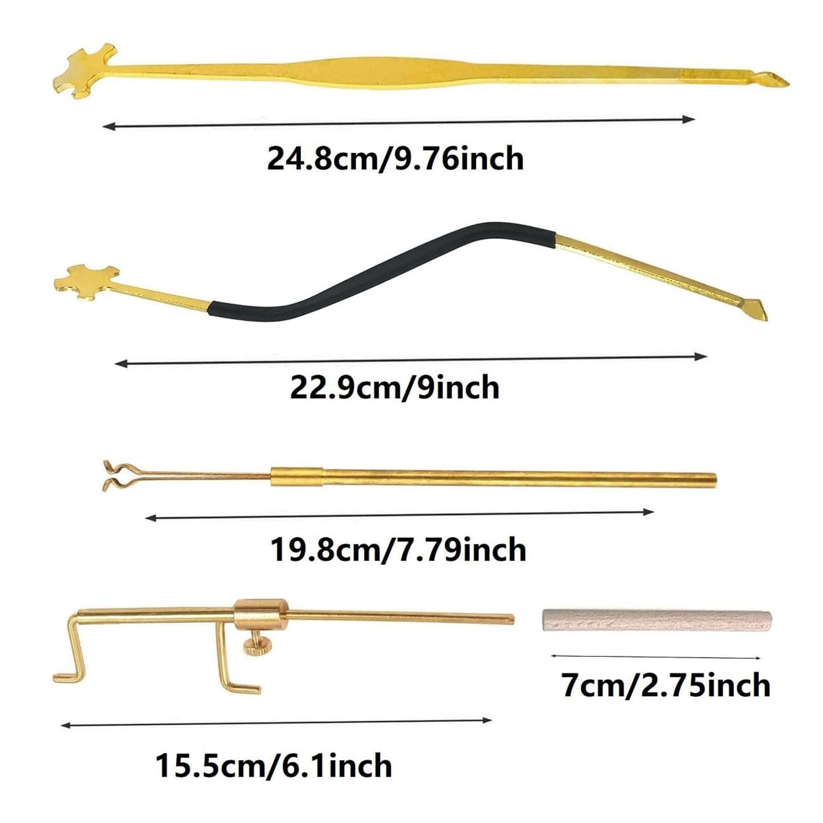 14 Pieces Violin Luthier Install Repair Tool Kit with Template Gauge, String Lifter, Maple Bridge, Sound Post Gauge, Retriever Clip, Setter, Velvet Storage Bag Violin Parts & Accessories