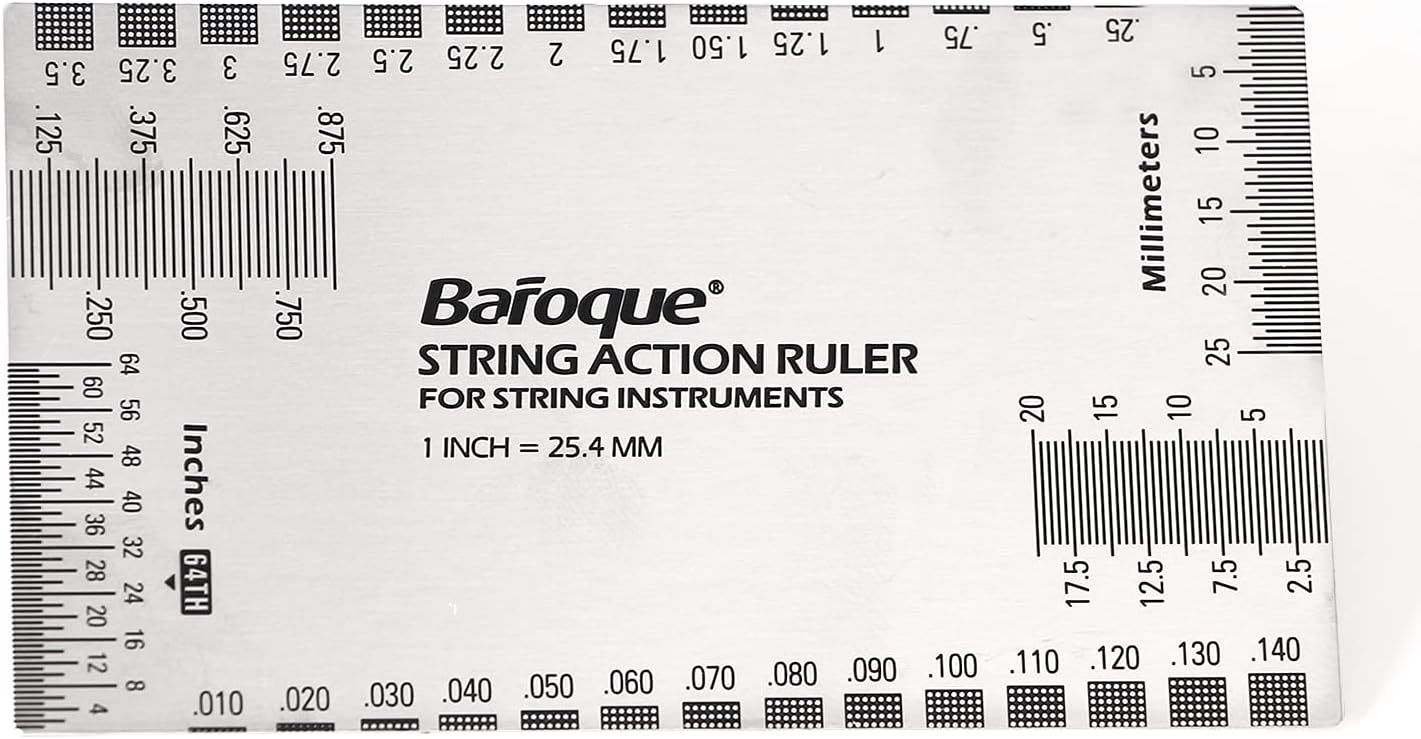 String Action Ruler Gauge Tool for Electric Bass and Acoustic Guitar