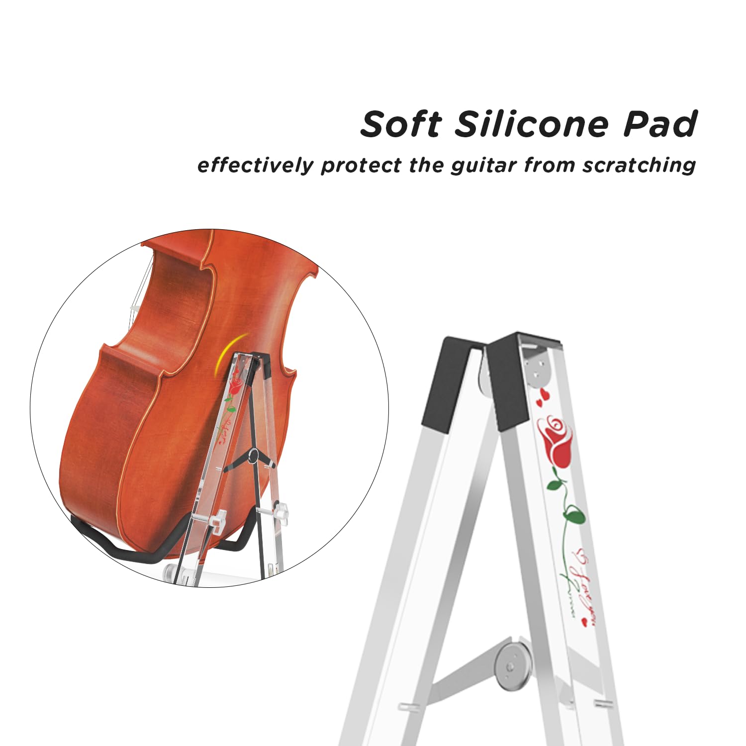 DIDA Guitar Stand, Acrylic Transparent Guitar Stand for Acoustic Guitar, Electric Guitar, Cello, Guitar Holder, Single Guitar Stand, Guitar Accessories (Merry Christmas, Electric Guitar/Cello/Bass)